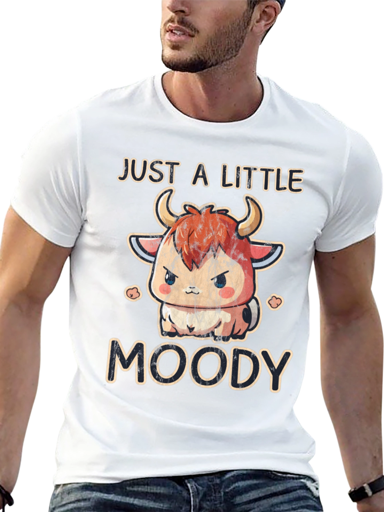 Black Just a Little Moody Cow T-Shirt view 13