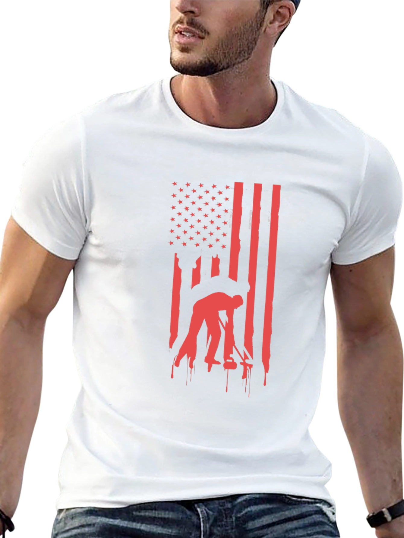 Black American Flag Welder T-Shirt - Patriotic Welding Tee view 13