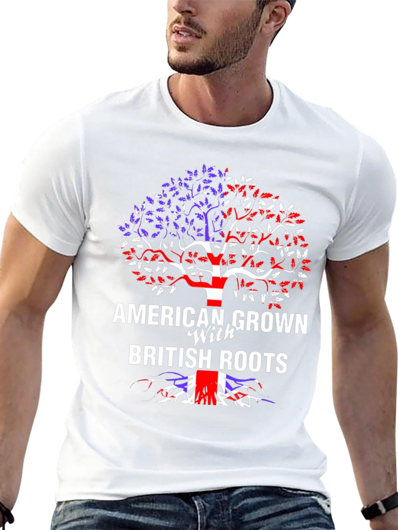 Black American Grown with British Roots Graphic Tee view 13