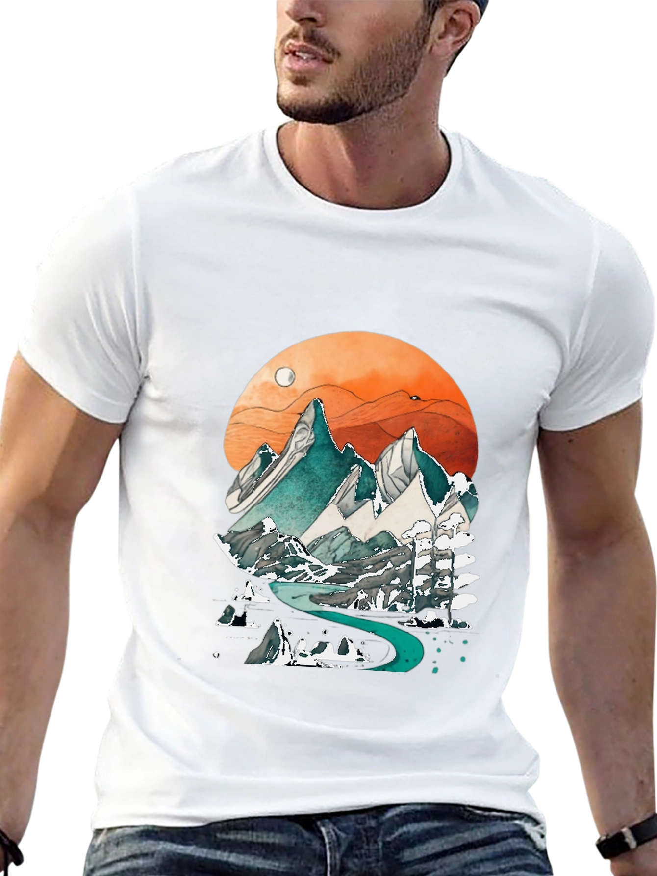 Mountain Graphic Print Men's Tee - 13