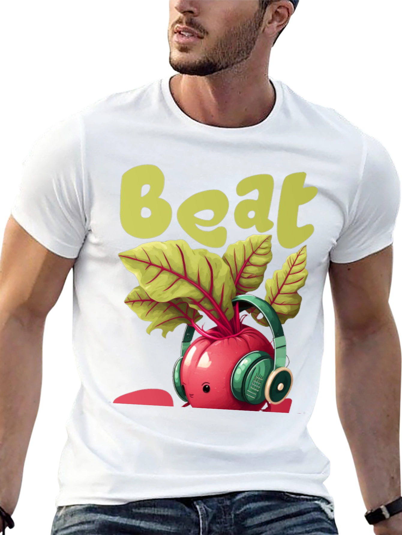 Black Funny "Beat" Music Beetroot Graphic Tee view 13