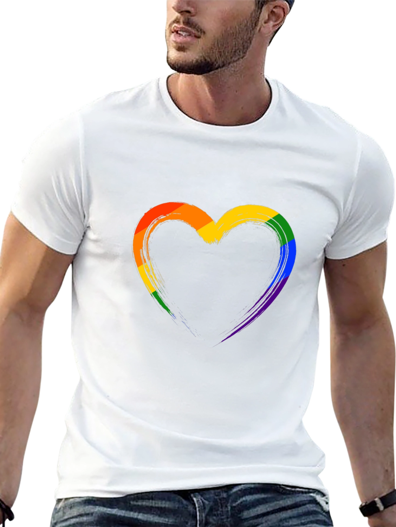 Black Pride Heart T-Shirt - Rainbow Love view 13