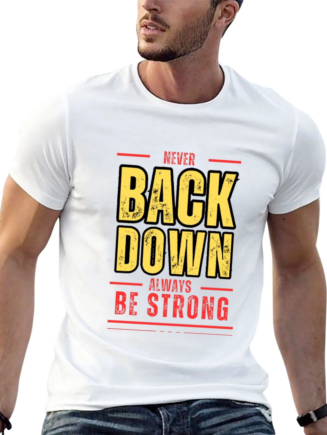 Black Never Back Down Black Graphic Tee view 13