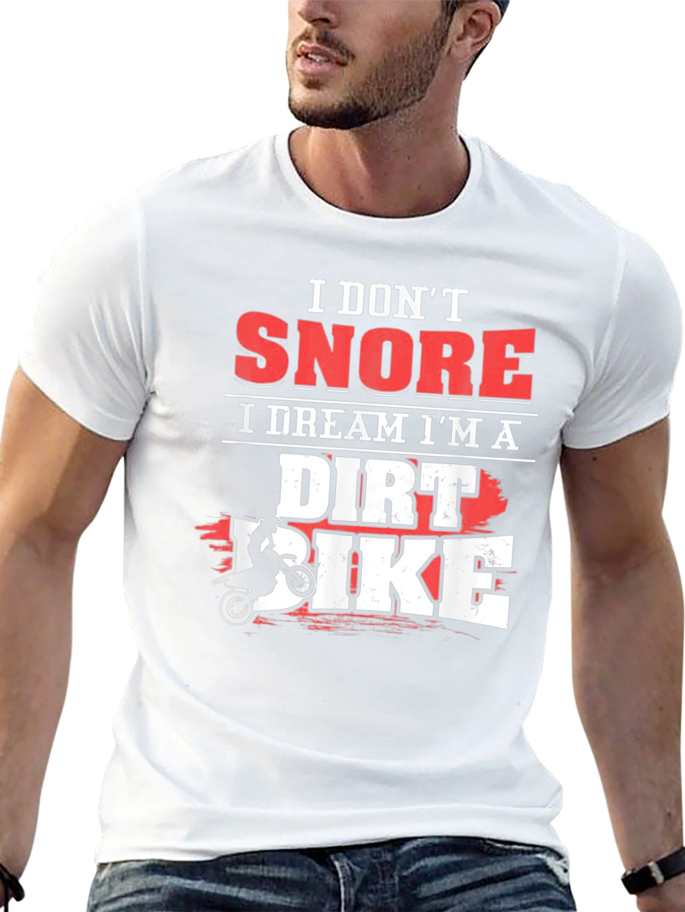 Black I Don't Snore I Dream I'm A Dirt Bike T-Shirt view 13
