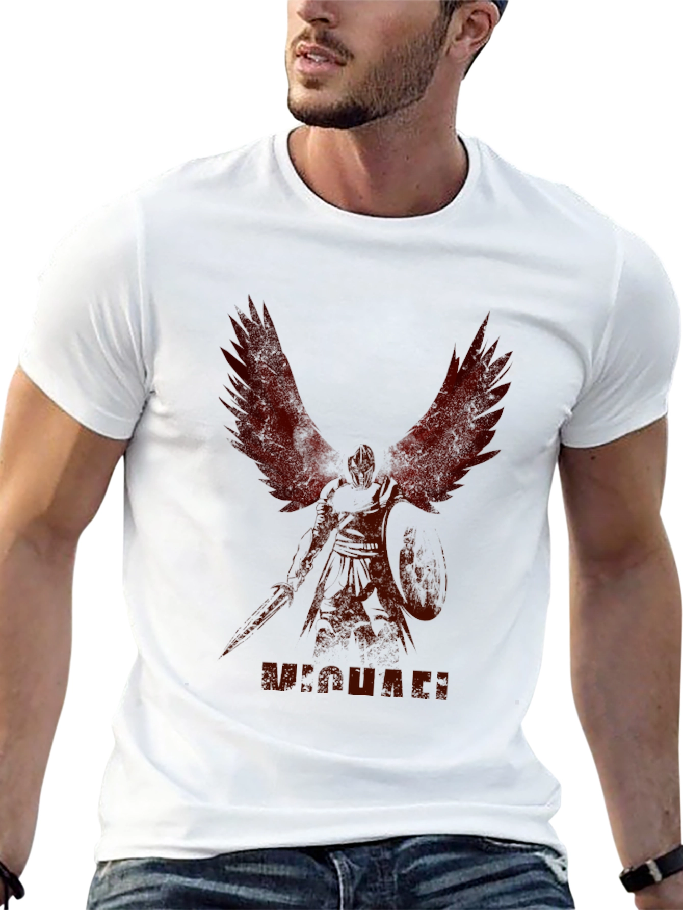 Black Michael Wings Graphic T-Shirt - Stylish Crew Neck Tee view 13