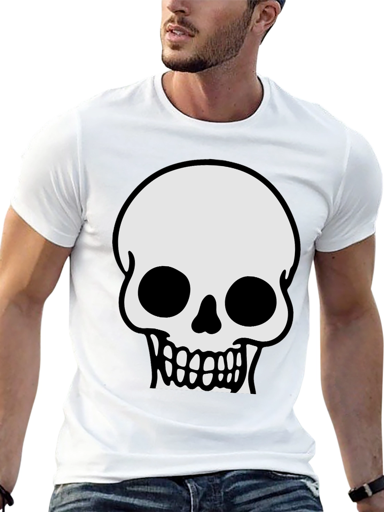 Black Skull Graphic T-Shirt - Classic Halloween Tee view 13