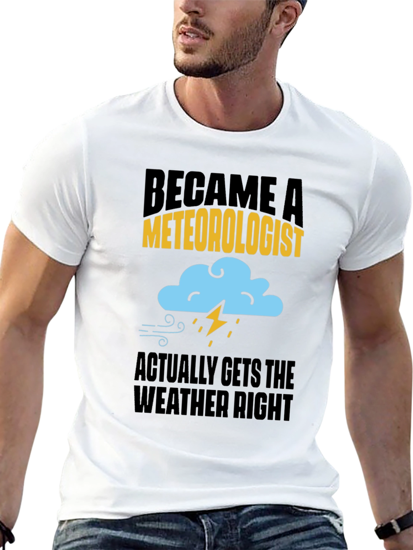Black Meteorologist Weather Humor Graphic T-Shirt view 13