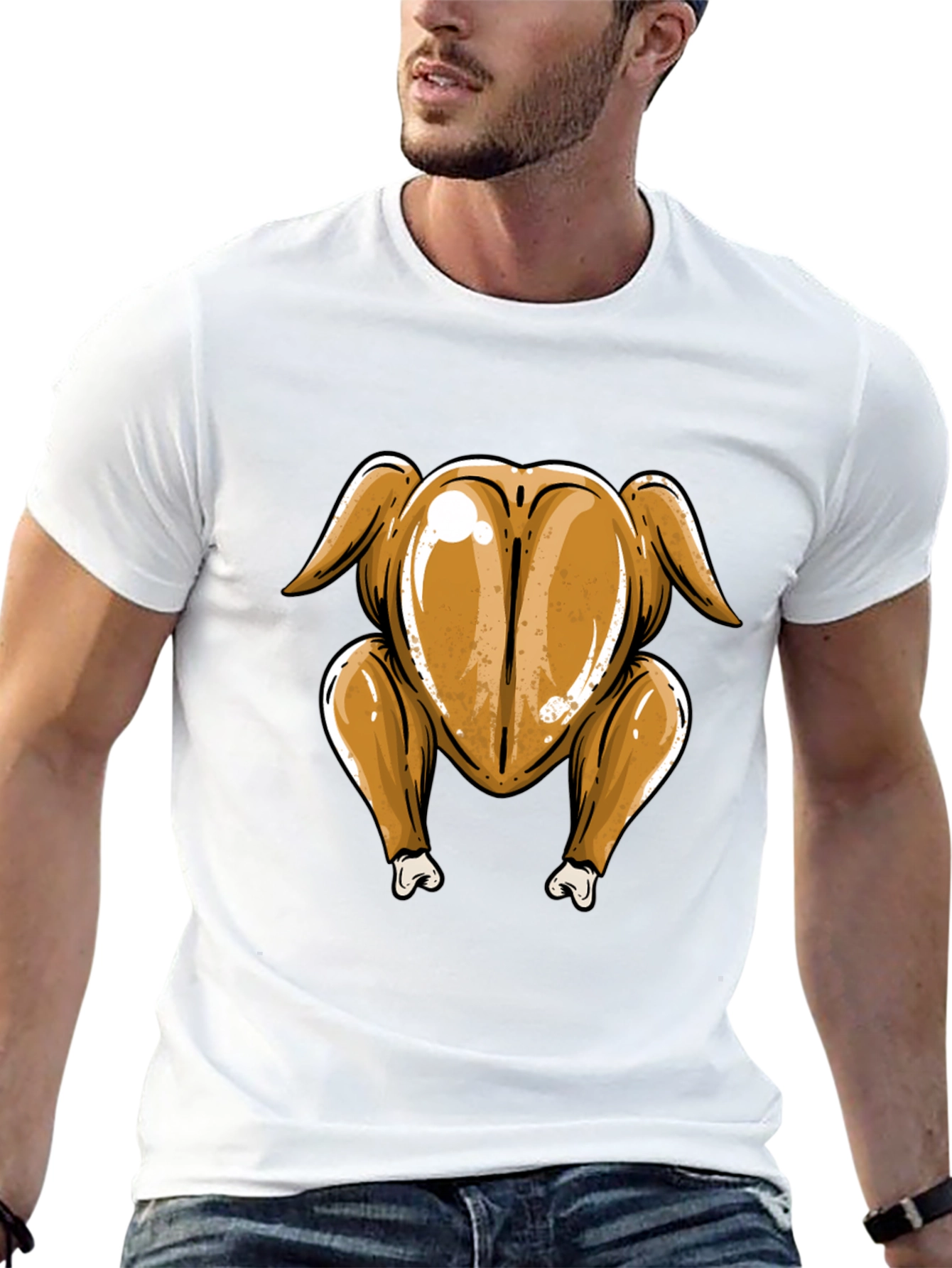 Black Roasted Turkey Butt T-Shirt - Thanksgiving Humor view 13