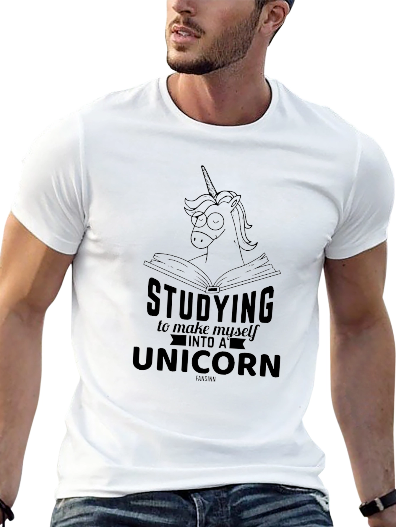 Black Studying to Be a Unicorn T-Shirt view 13