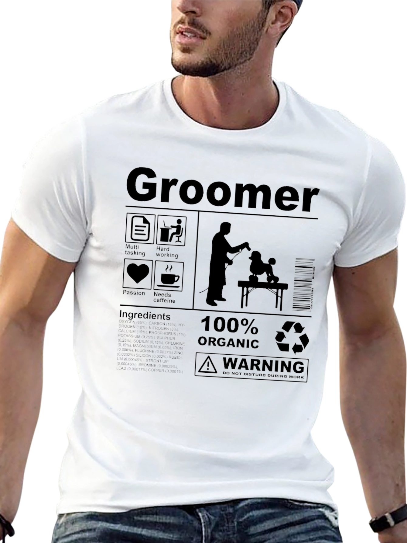Black Groomer T-Shirt: Funny Gift for Dog Grooming Lovers view 13
