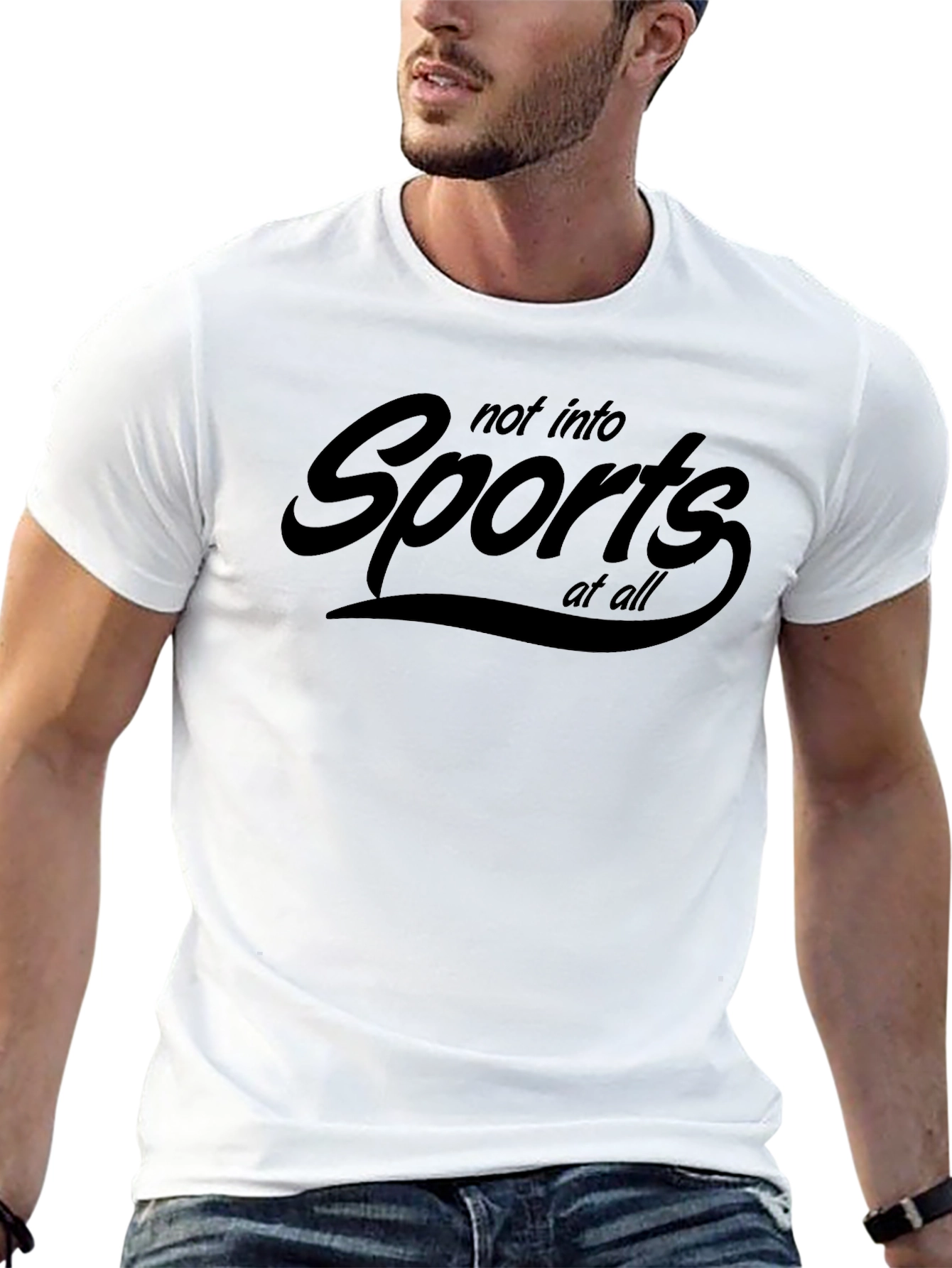 Black Not Into Sports T-Shirt view 13