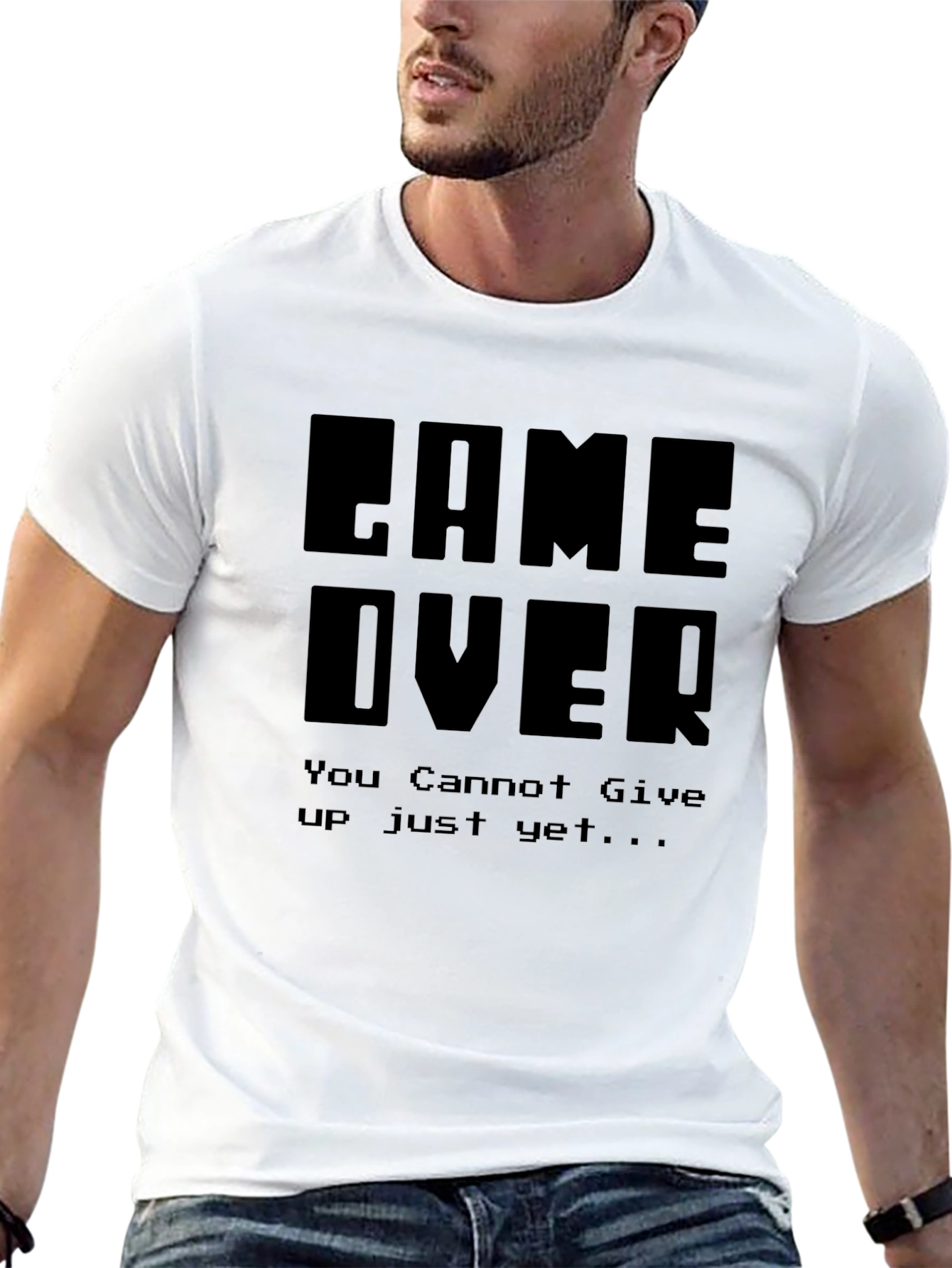 Black Game Over T-Shirt: You Cannot Give Up view 13