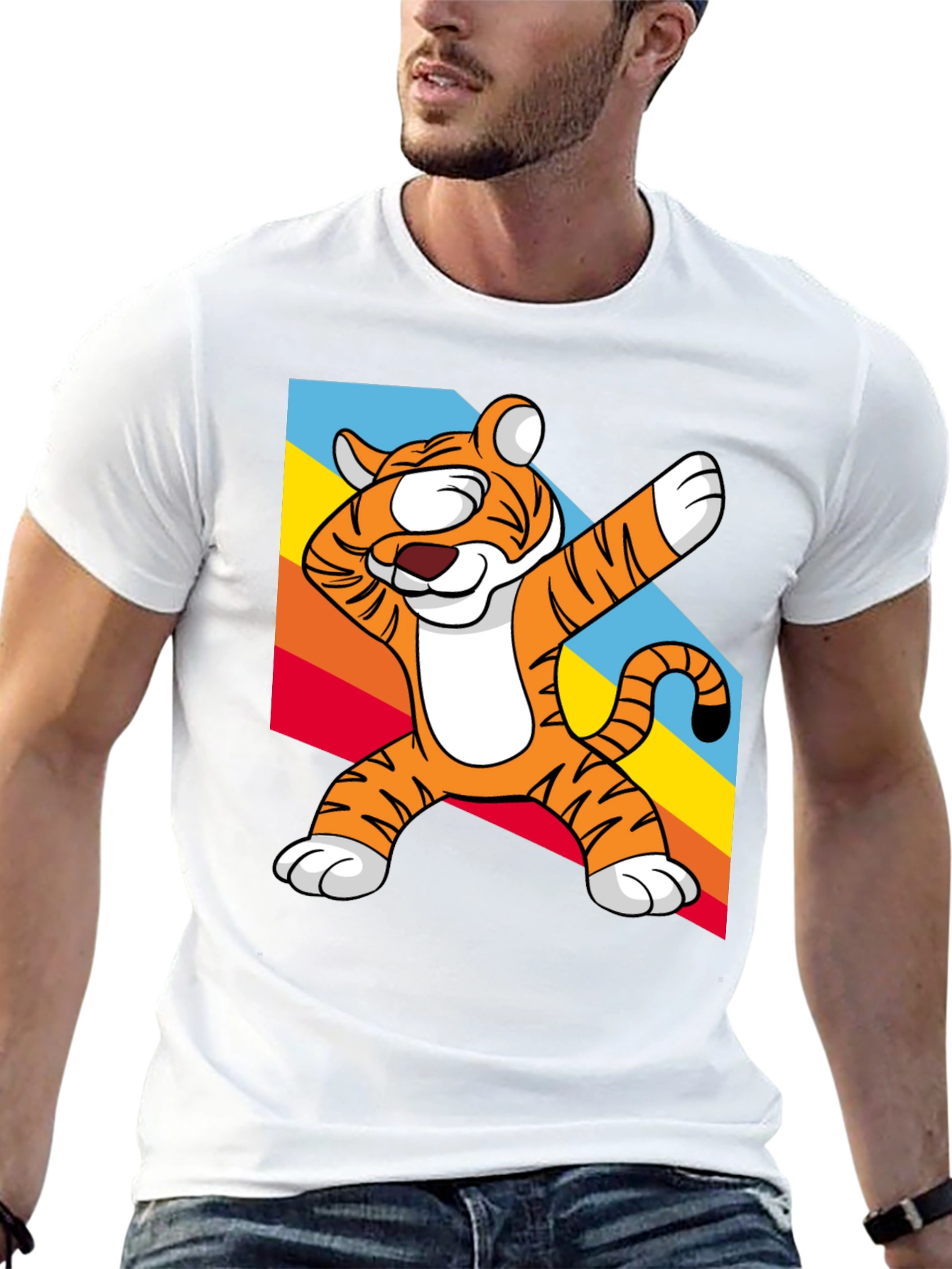 Black Dabbing Tiger Graphic Tee - Fun & Unique Design view 13