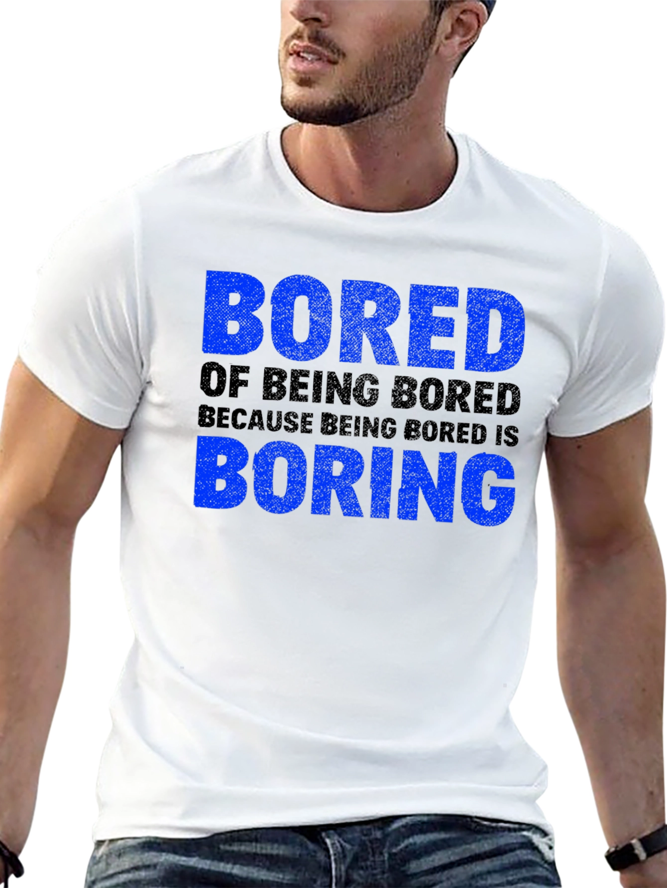 Black Bored of Being Bored T-Shirt view 13