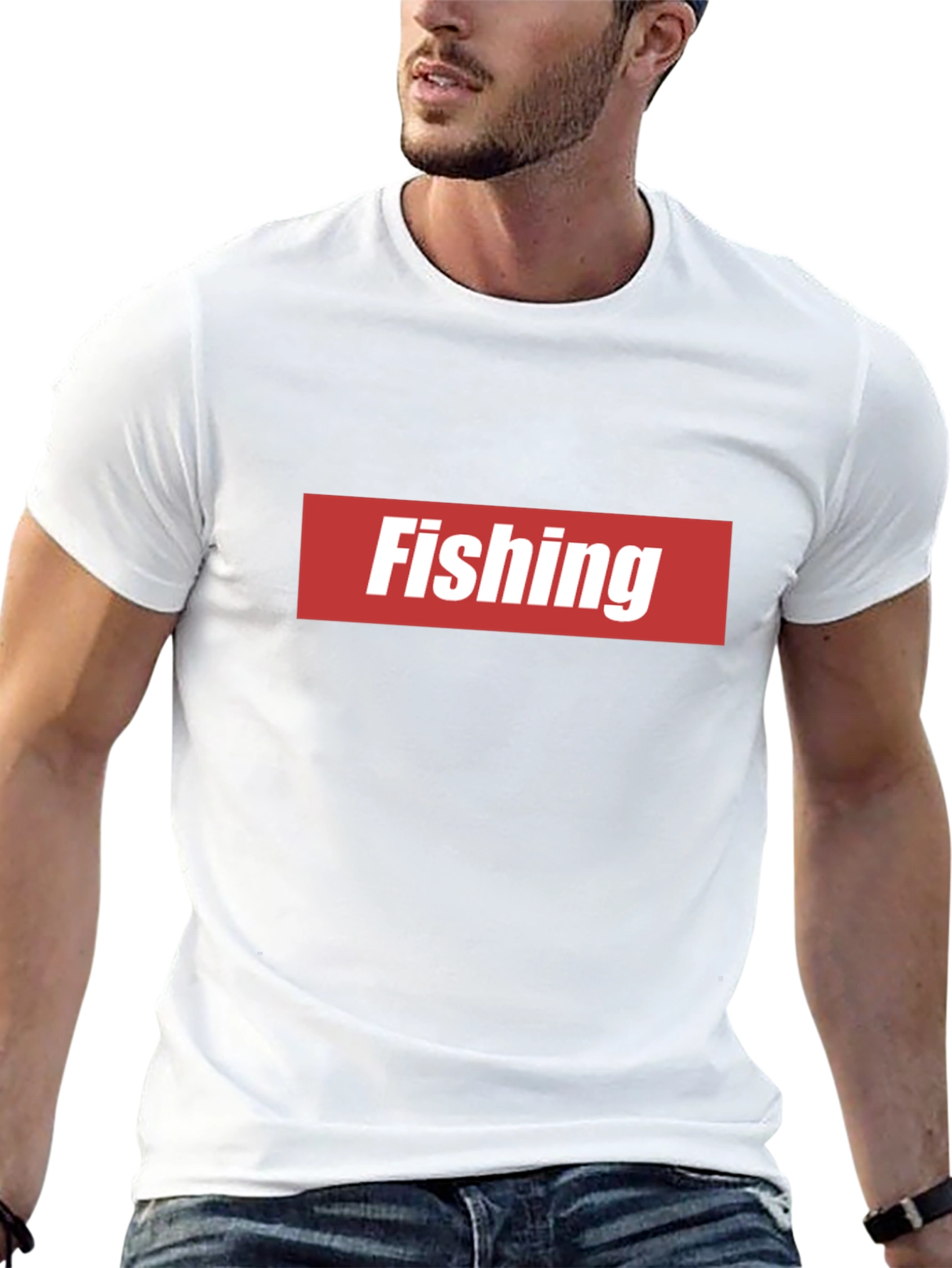 Black Fishing Graphic Tee - Red & White Logo view 13