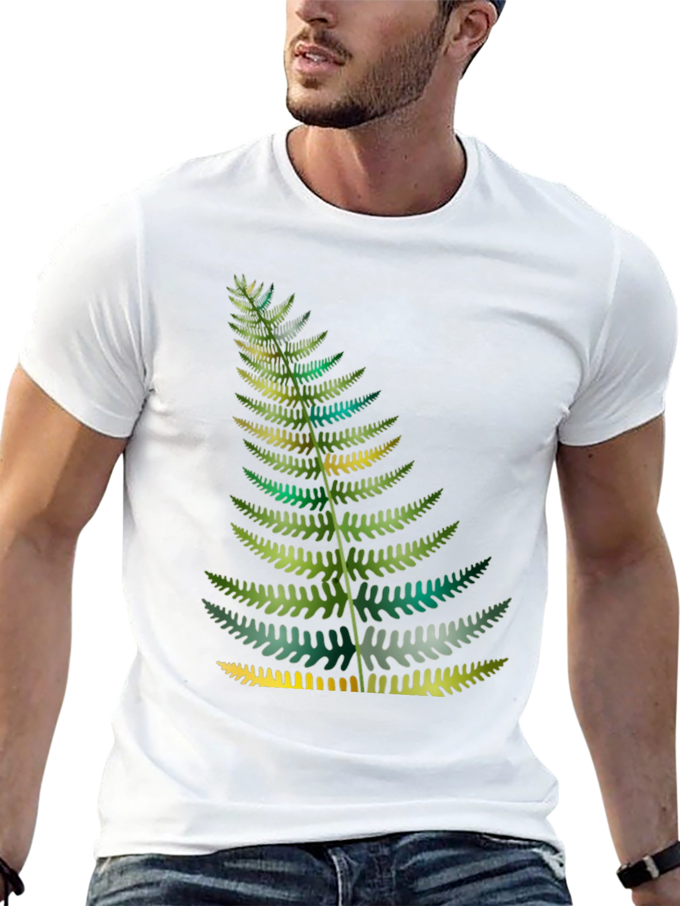 Black Fern Print Black T-Shirt view 13