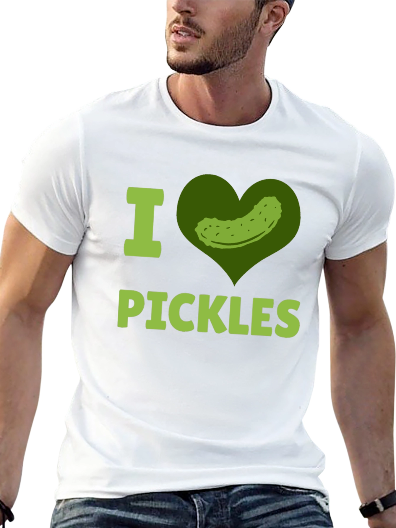Black I Heart Pickles Funny T-Shirt  view 13