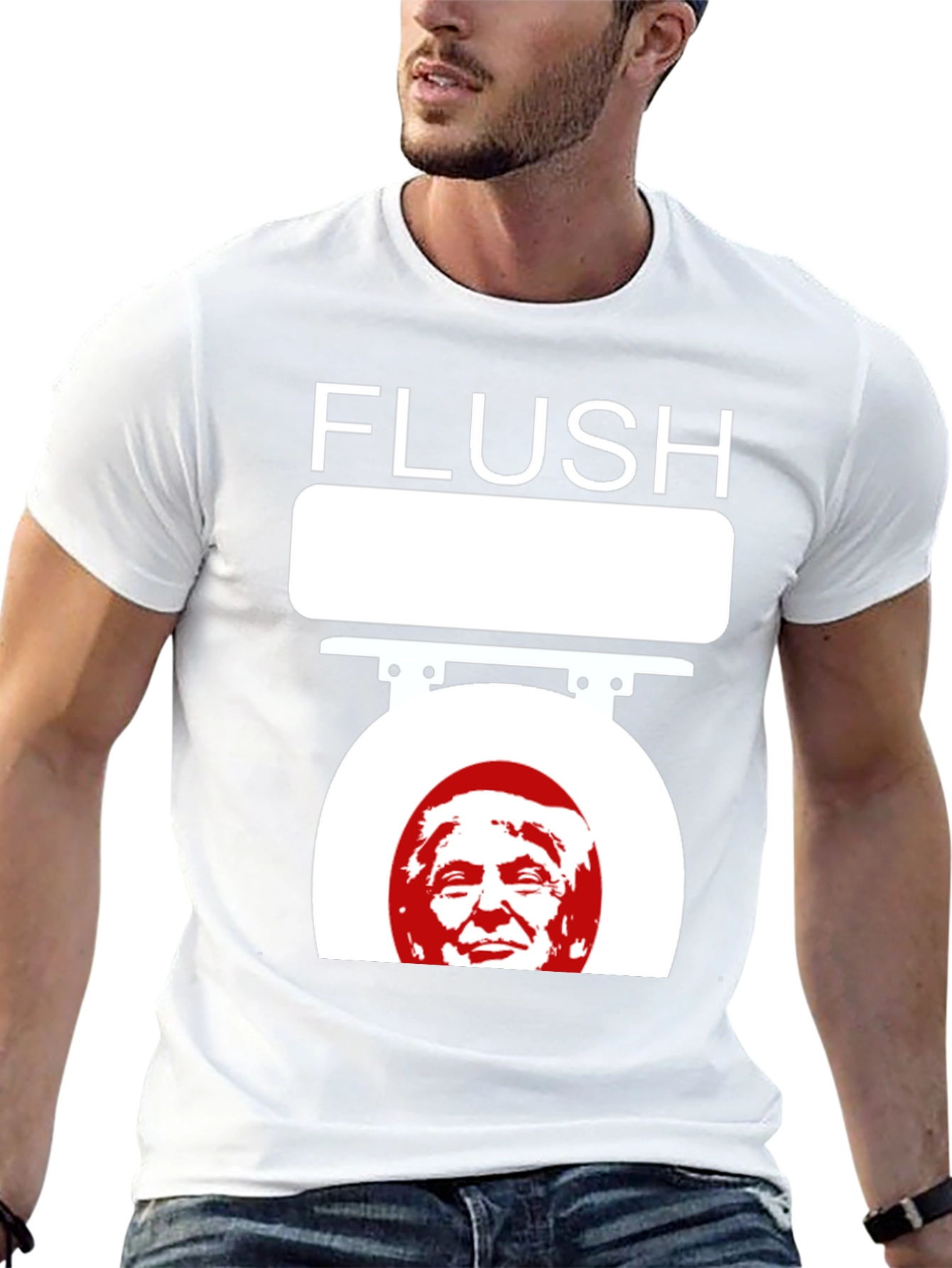 Black Flush Trump Novelty Graphic T-Shirt view 13