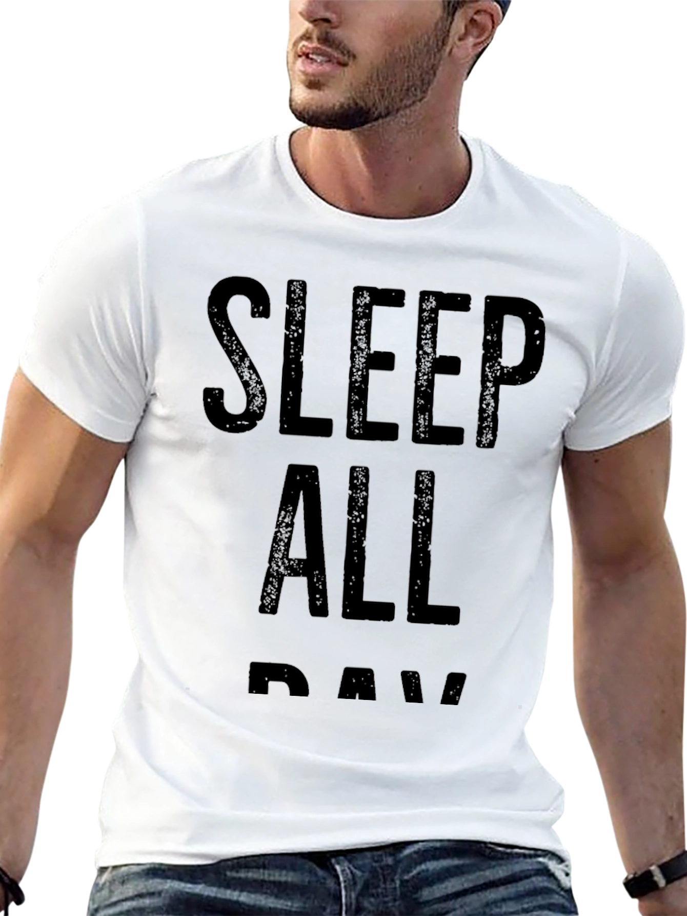 Black Sleep All Day Black Graphic T-Shirt view 13
