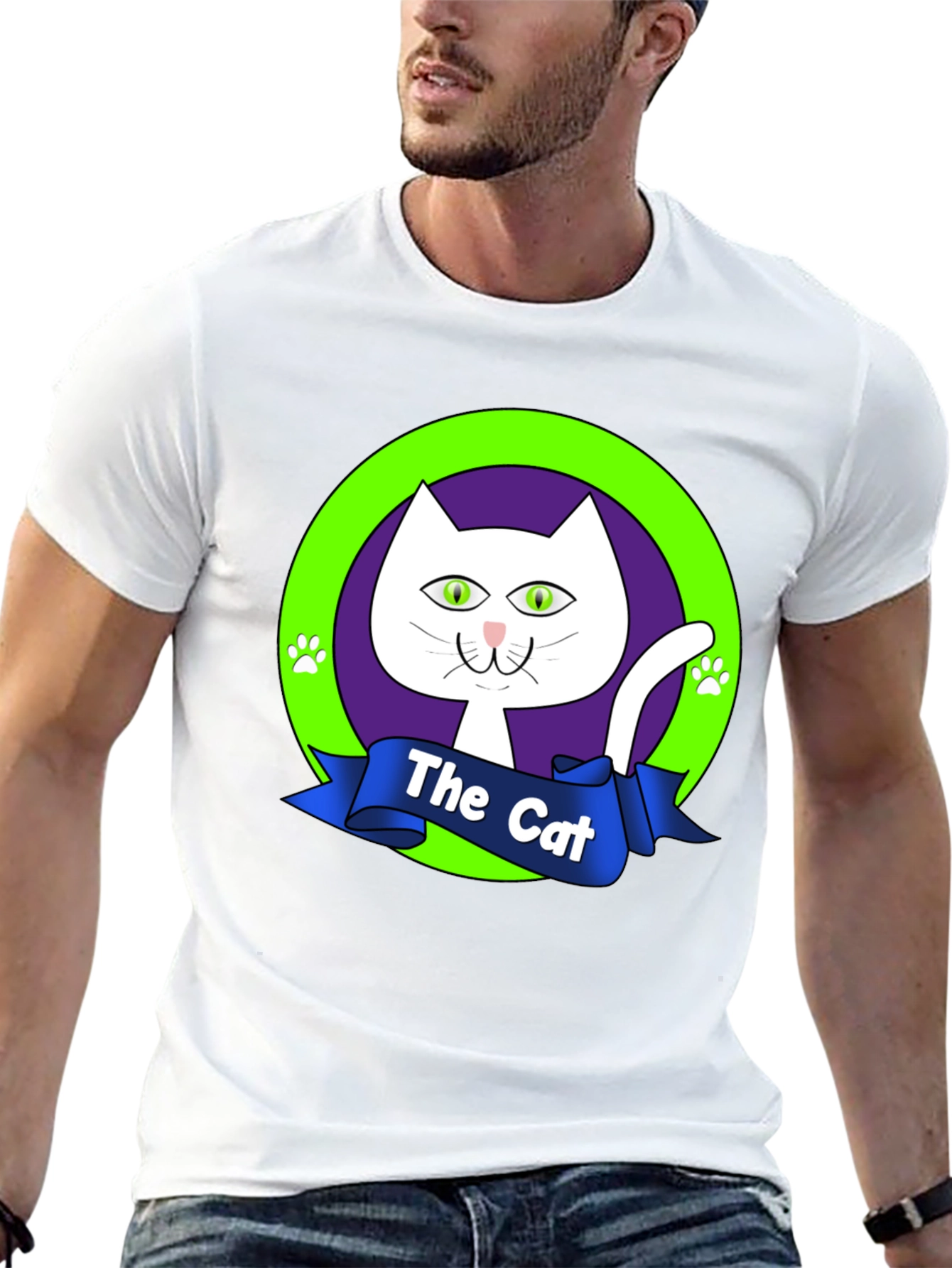 Black The Cat Graphic Tee - Purrfectly Stylish Black T-Shirt view 13