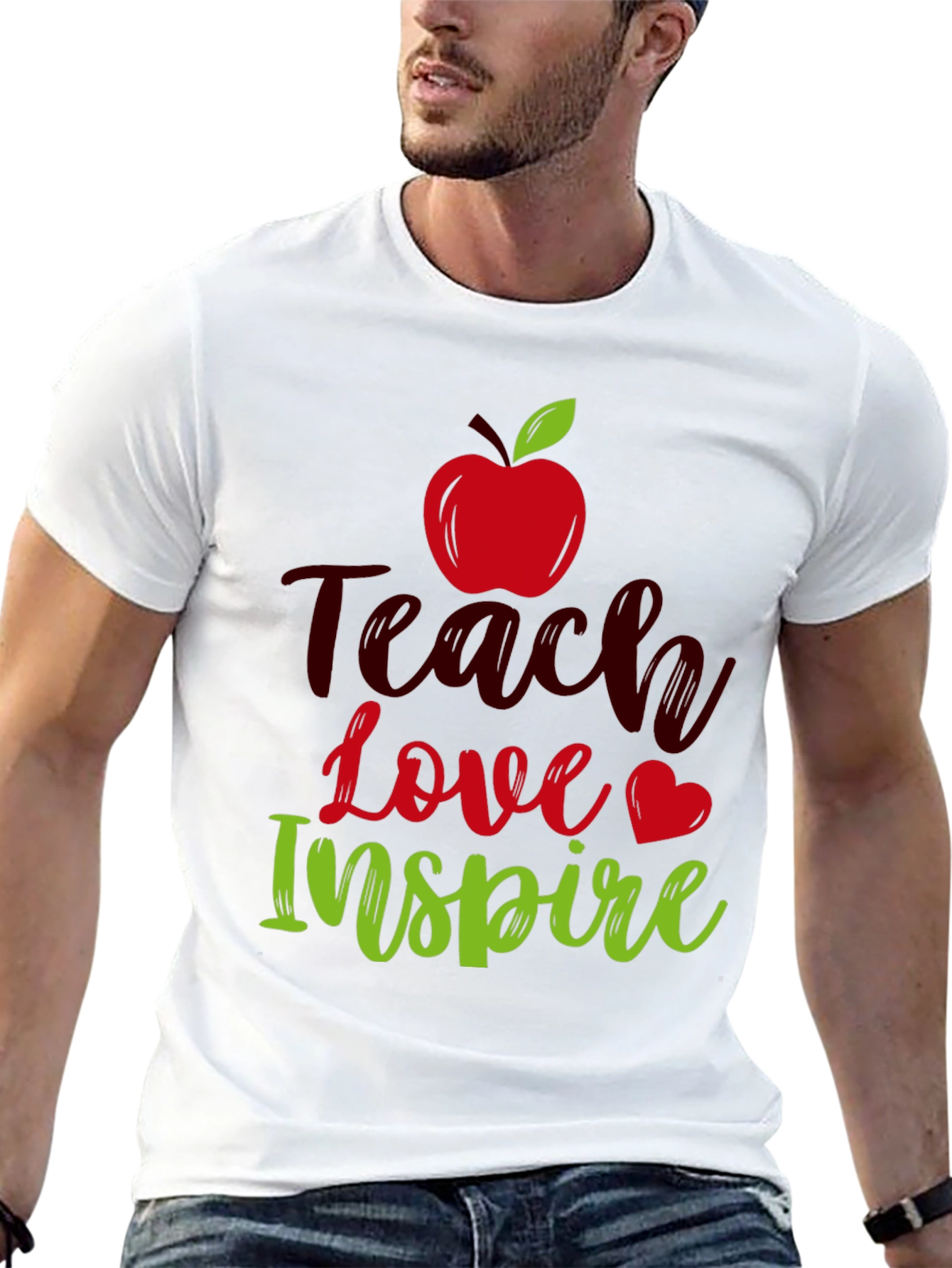 Black Teach Love Inspire T-Shirt Teacher Appreciation Gift view 13