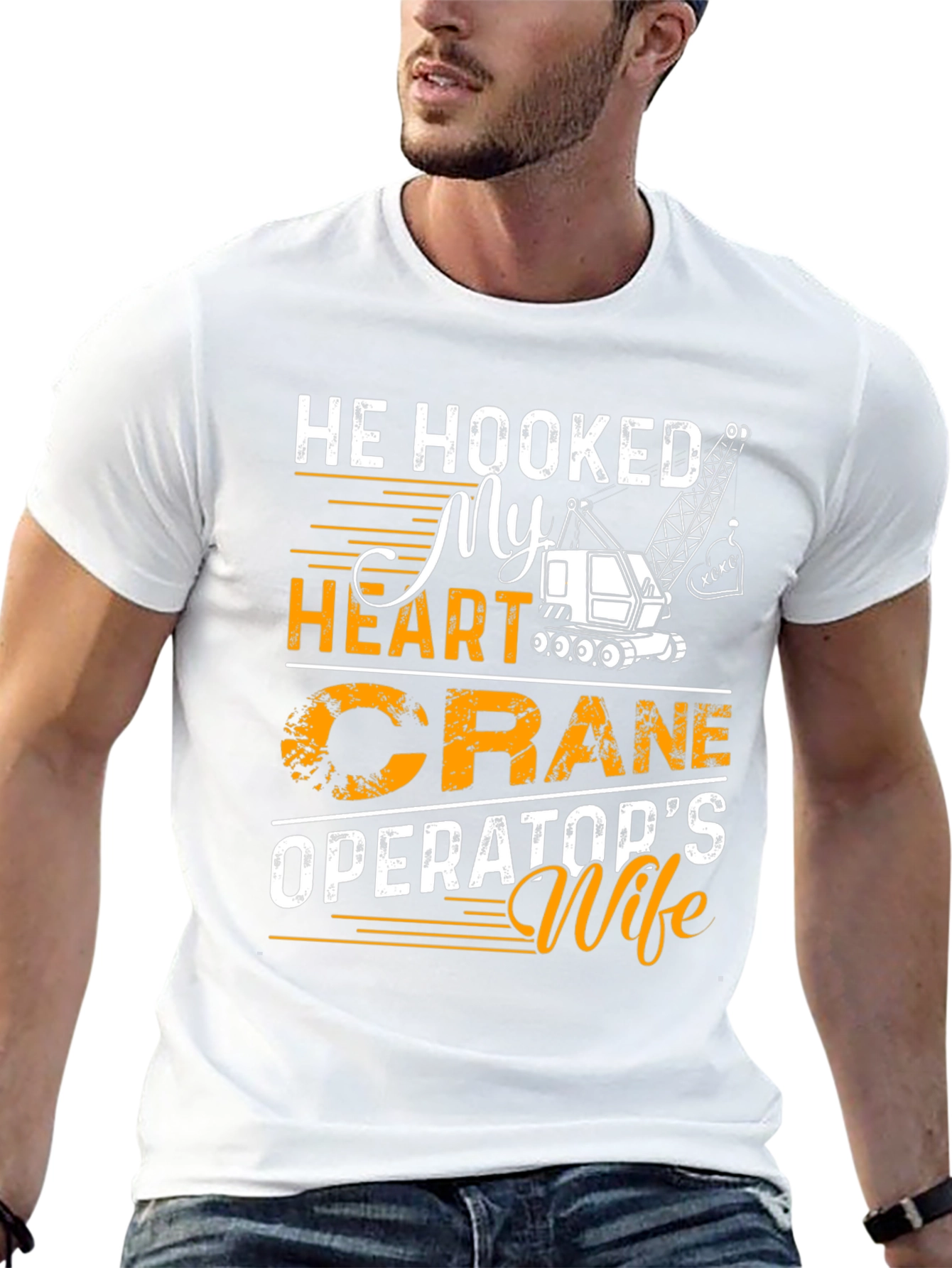 Black Crane Operator's Wife T-Shirt, He Hooked My Heart view 13