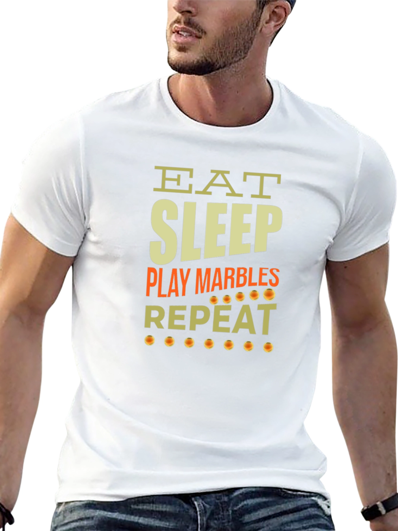 Black Eat Sleep Play Marbles Repeat Graphic Tee view 13