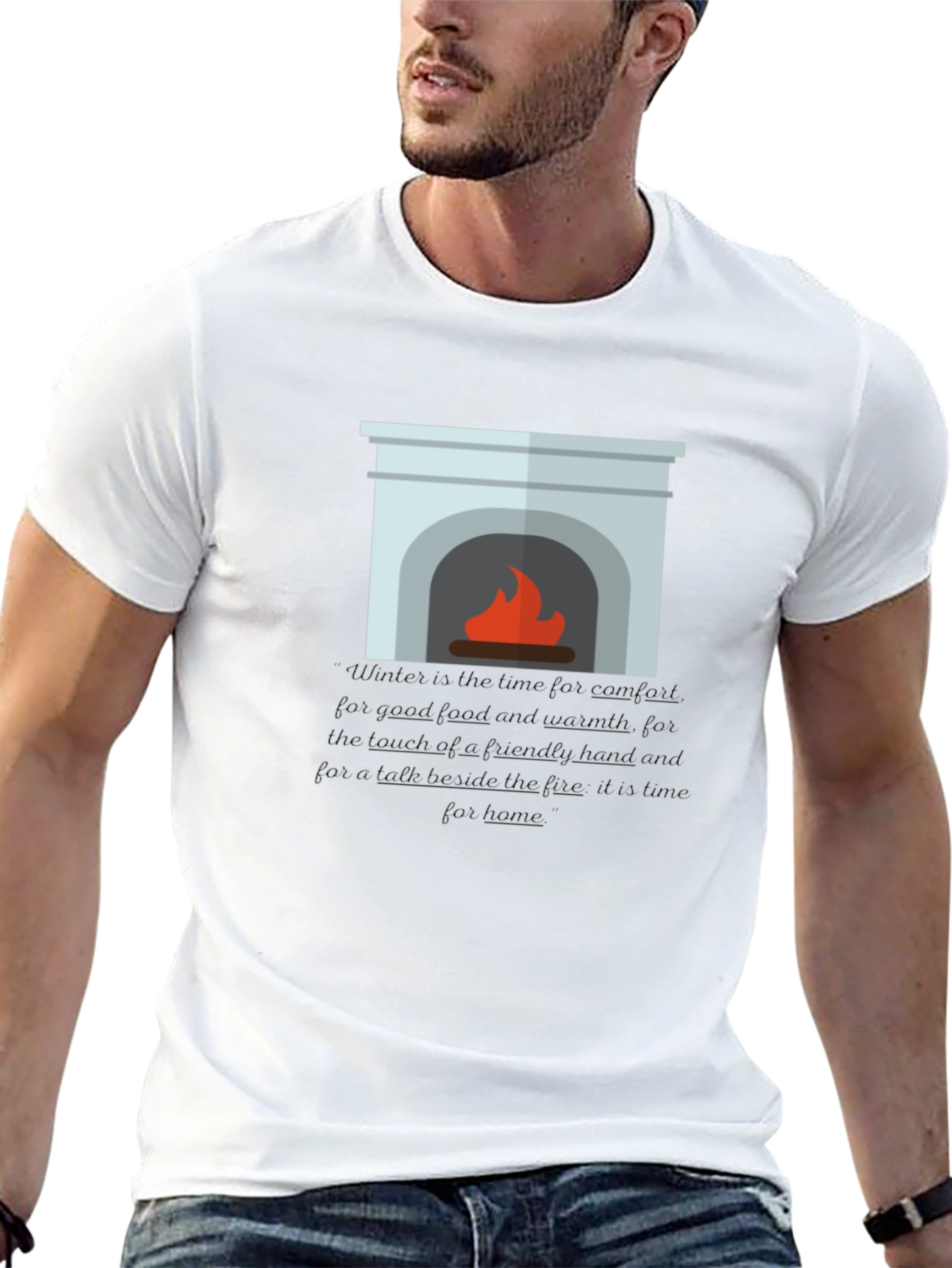 Black Cozy Fireplace Graphic Tee - Comfort & Style view 13