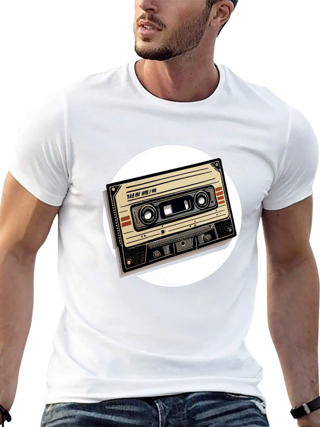 Black Retro Cassette Tape Graphic Tee - Black view 13