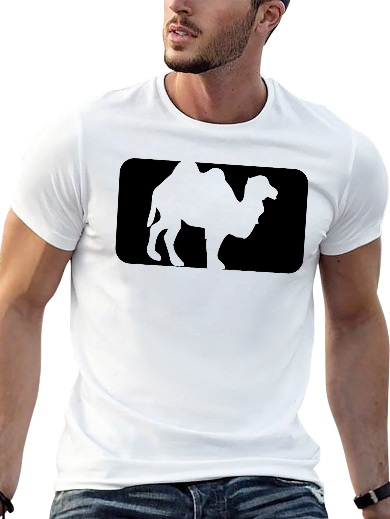 Black Camel Silhouette Graphic Tee - Soft Cotton Blend view 13