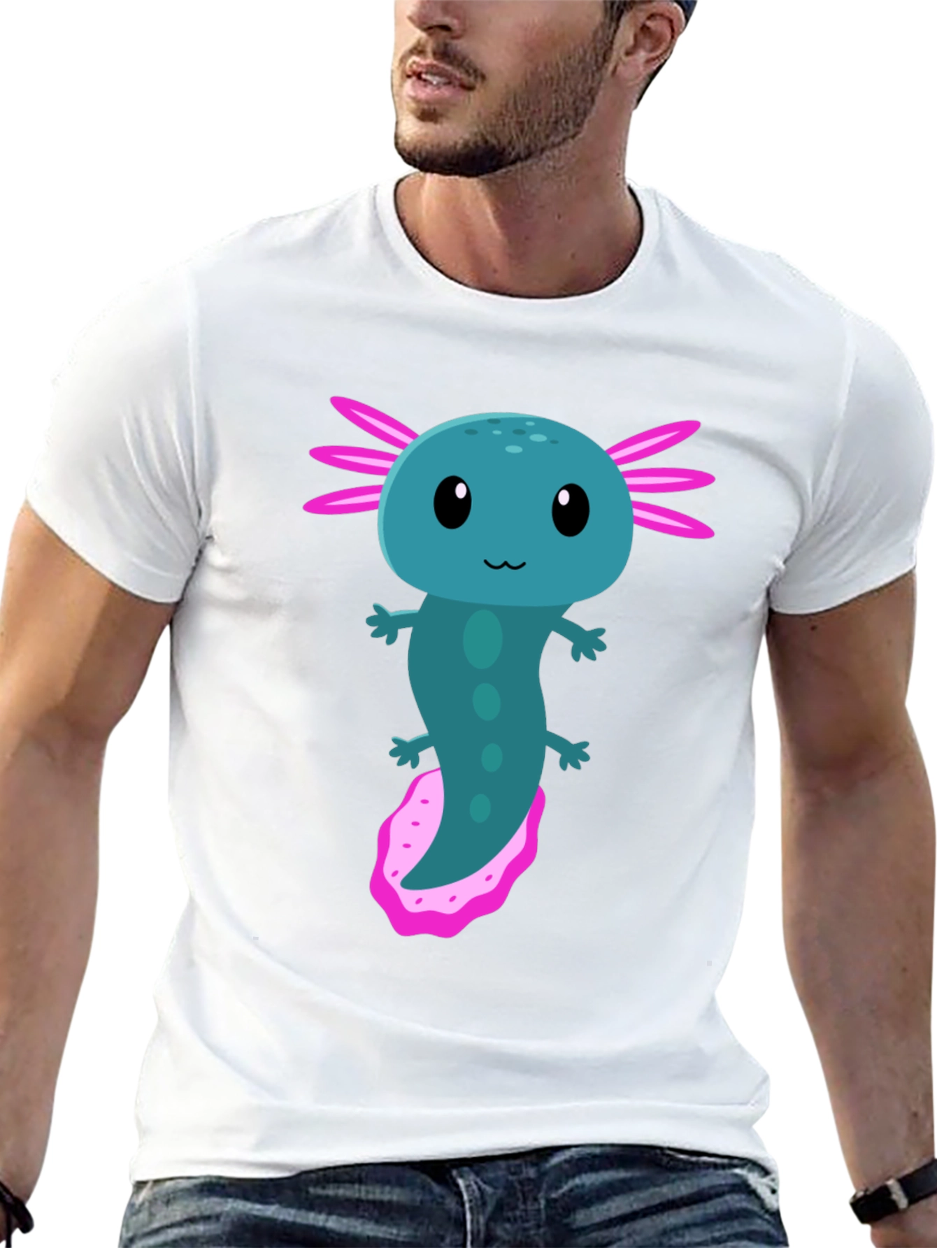 Black Axolotl Graphic Tee - Cute Amphibian T-Shirt view 13