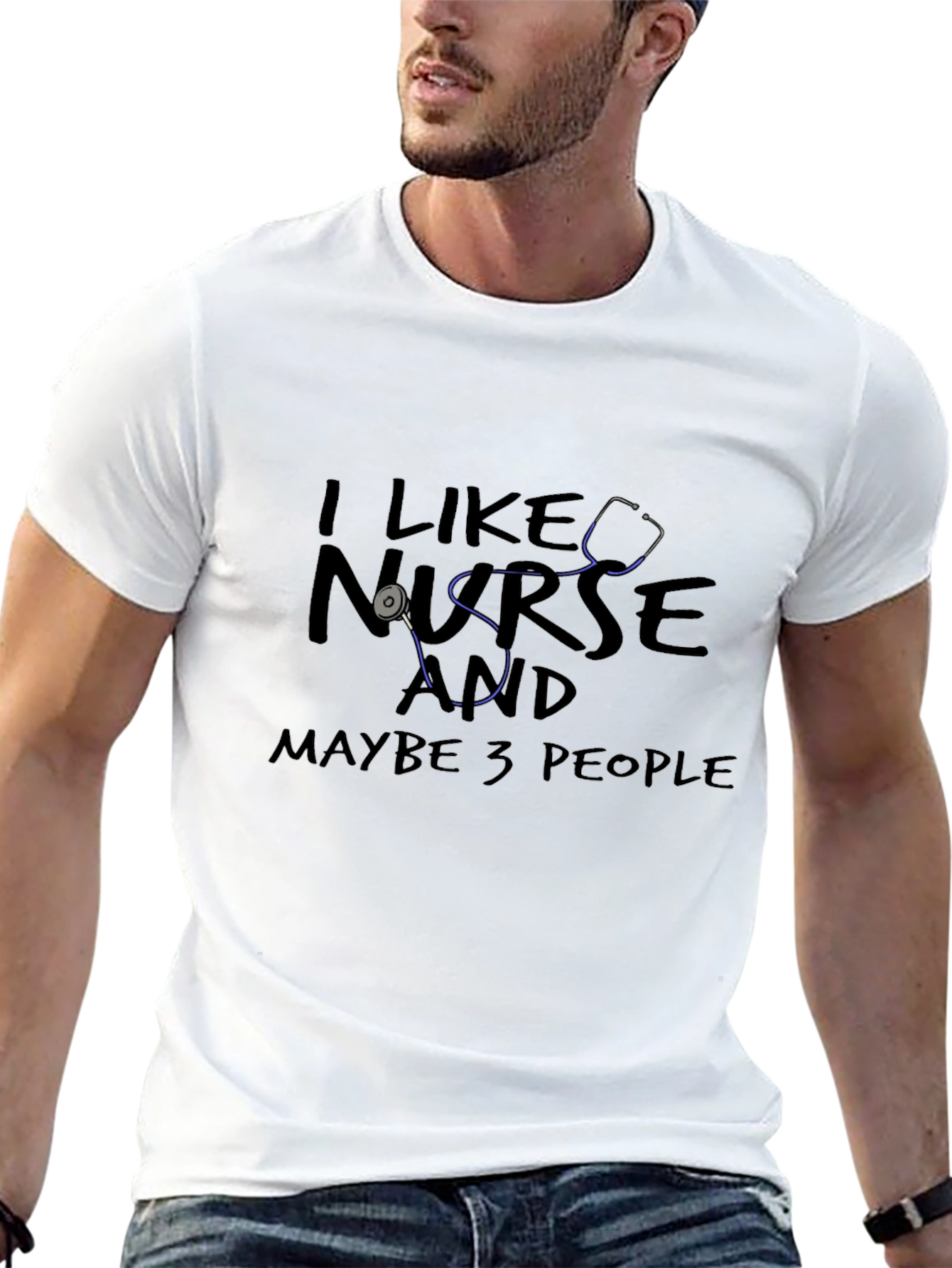 Black I Like Nurse and Maybe 3 People - Novelty T-Shirt view 13