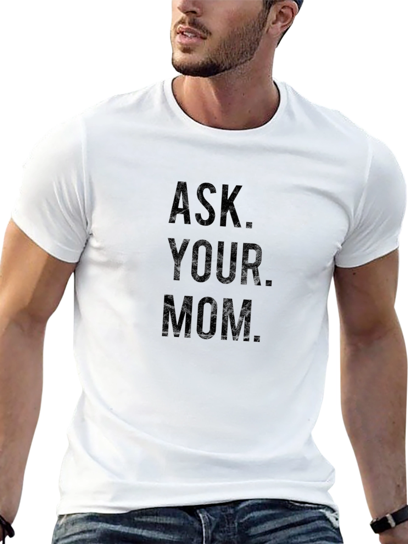 Black Ask Your Mom Graphic Tee - Classic Black T-Shirt view 13