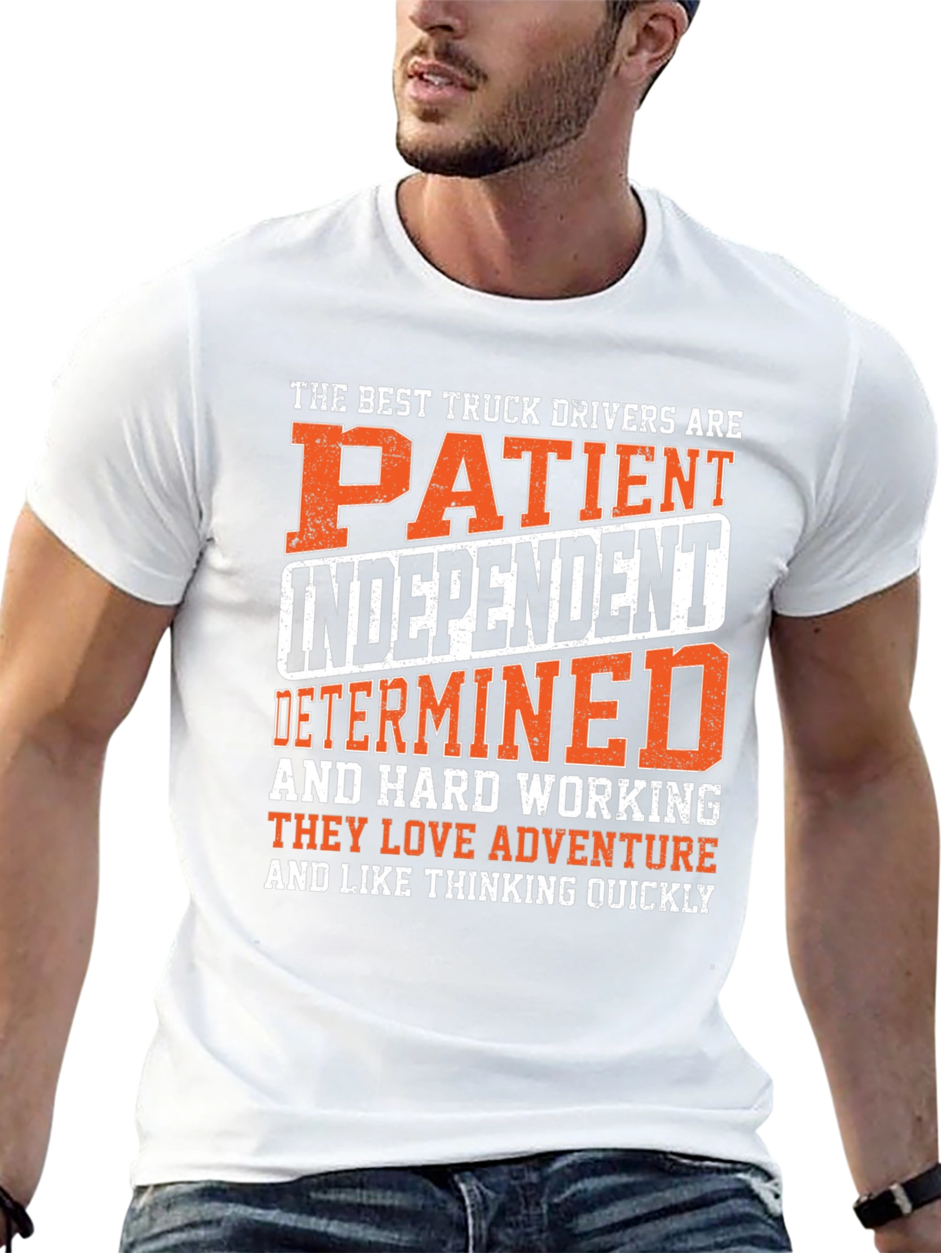 Black Truck Driver Graphic Tee: Patient, Independent, Determined view 13