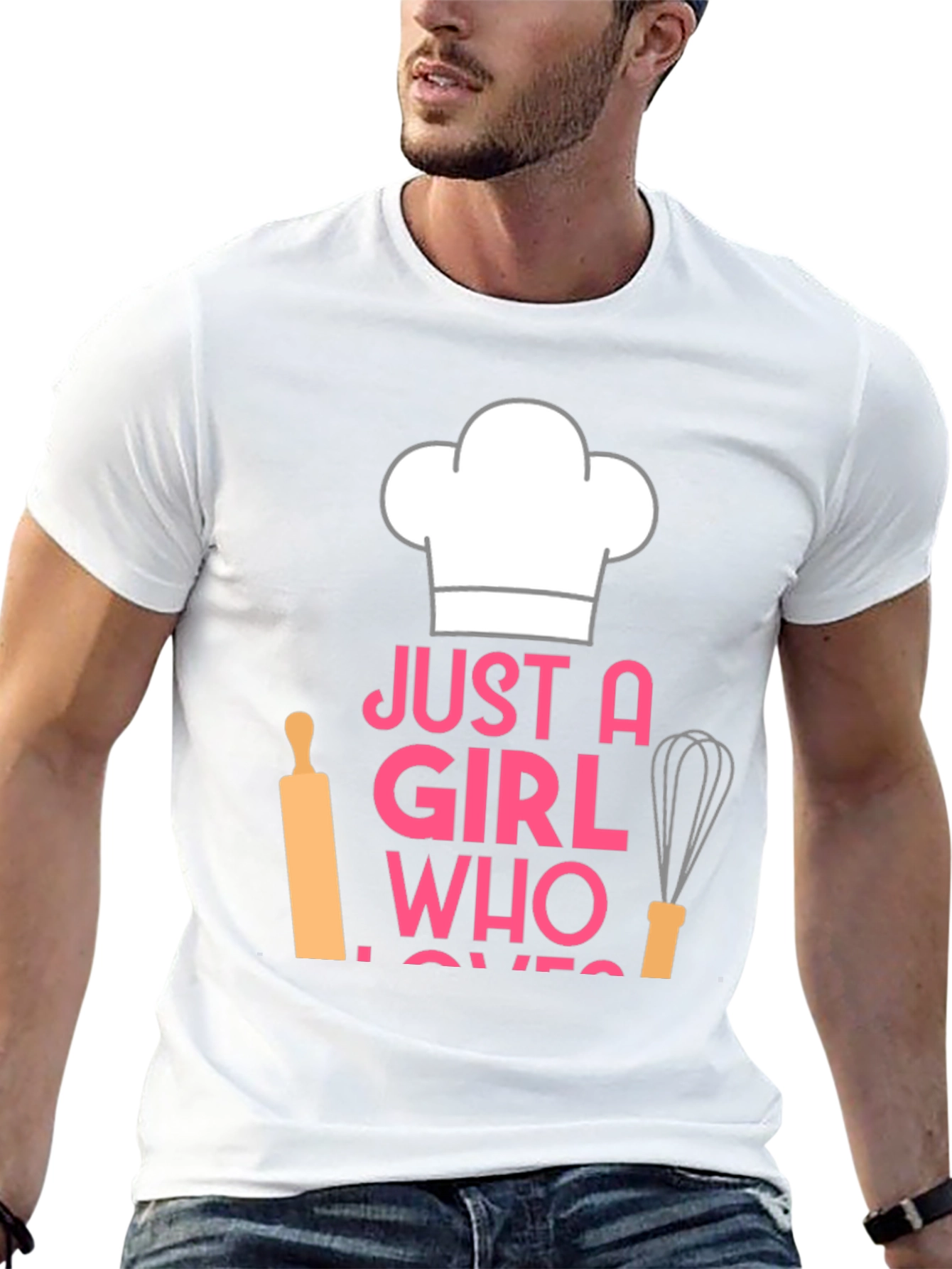 Black Just A Girl Who Loves Baking T-Shirt view 13