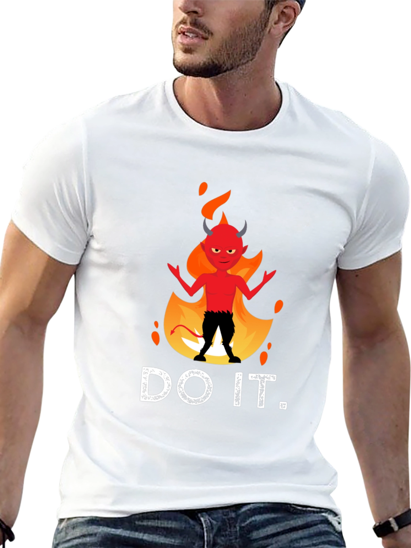 Black Do It Devil T-Shirt - Funny Graphic Tee view 13