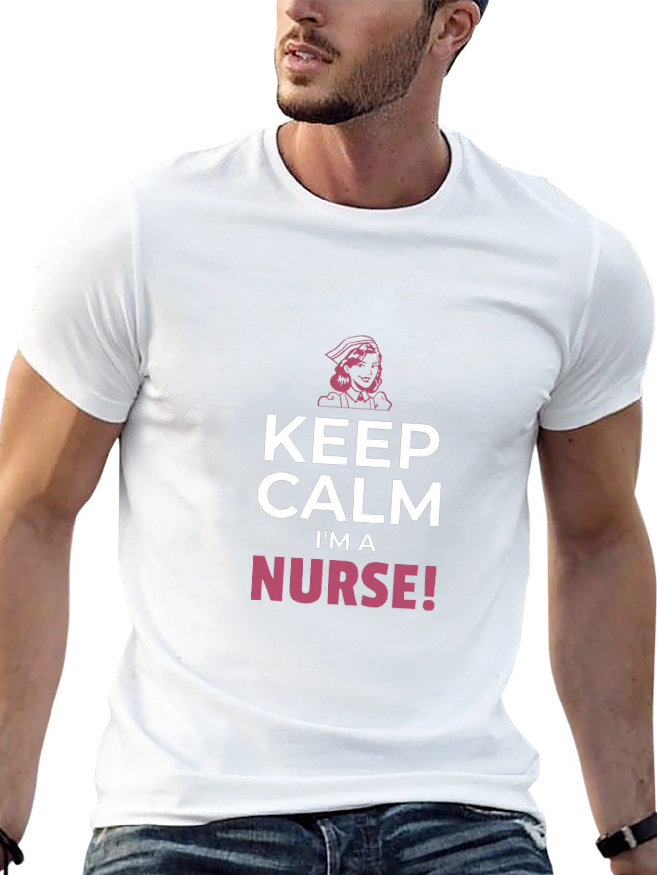 Black Keep Calm I'm A Nurse T-Shirt view 13