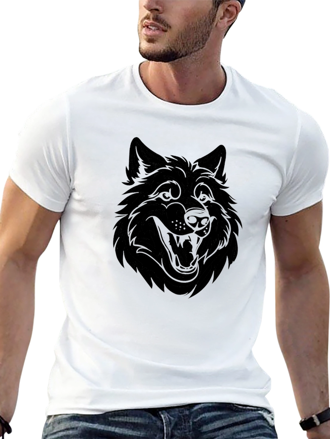 Wolf Graphic Black T-Shirt - 13