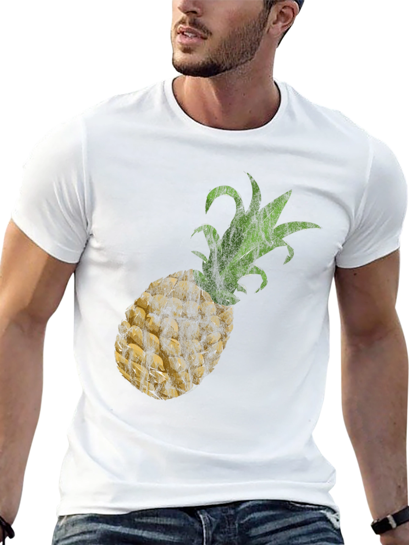 Black Pineapple Print Black Tee view 13