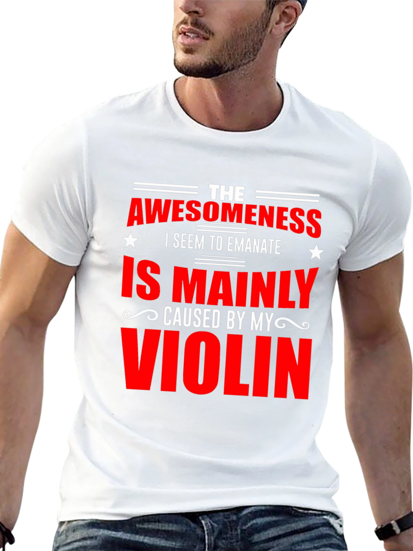Black Awesomeness Violin T-Shirt view 13