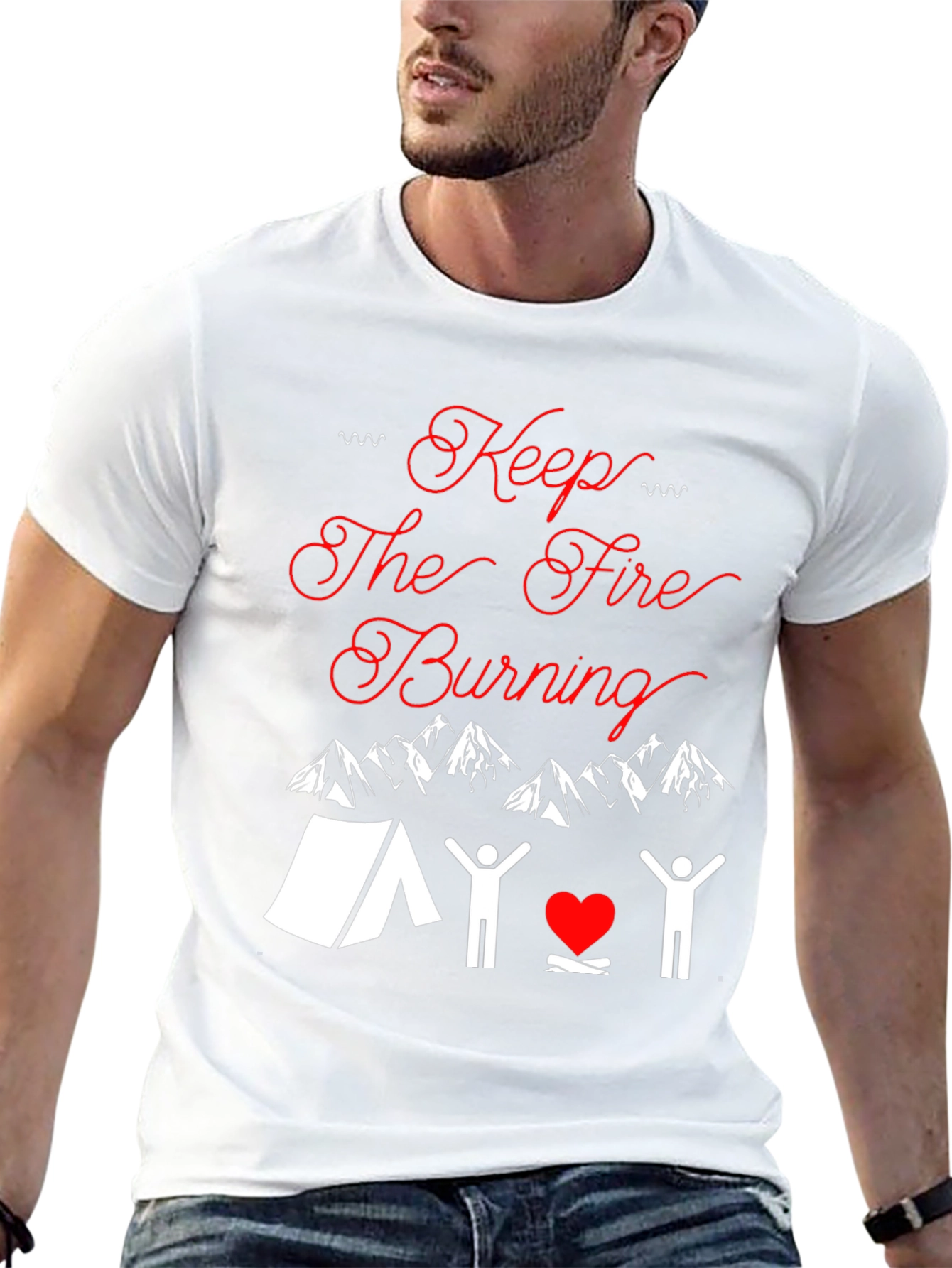Black Keep The Fire Burning Camping T-Shirt view 13