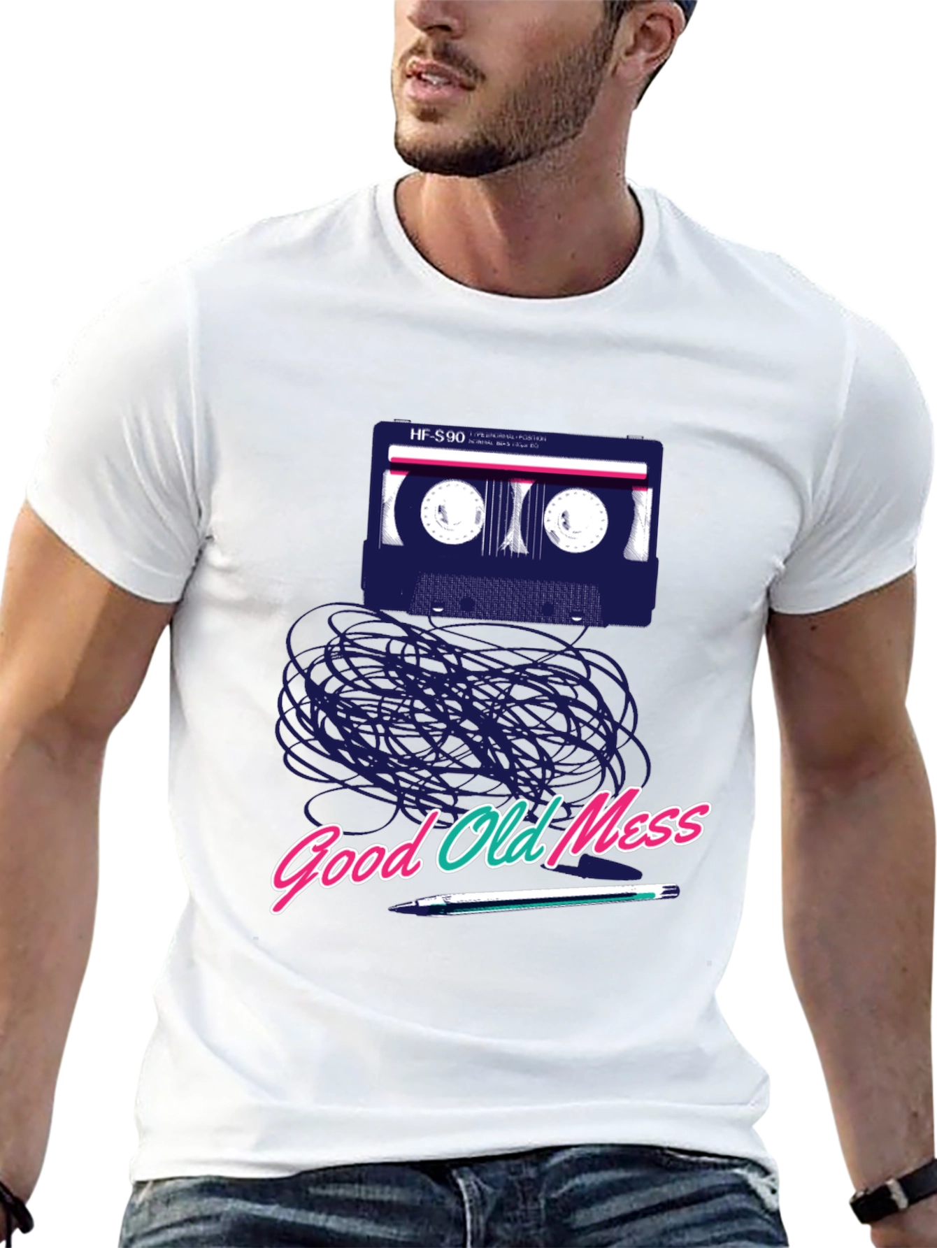 Black Retro Cassette Tape T-Shirt - Good Old Mess view 13