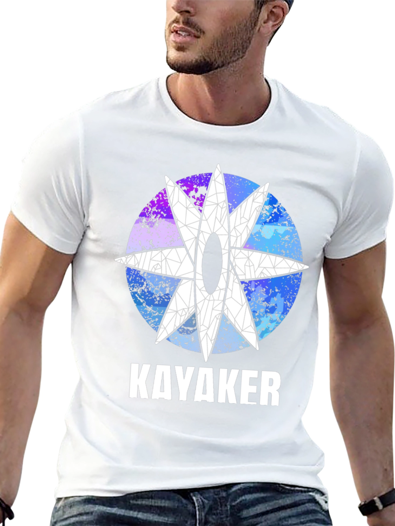 Black Kayaker Graphic T-Shirt - Unique Design view 13