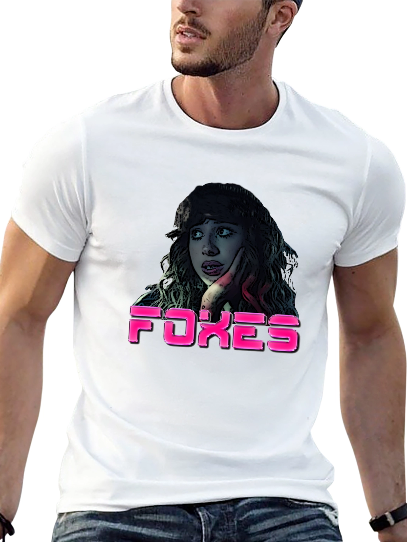 Black Foxes Graphic T-Shirt - Crew Neck, Short Sleeve view 13