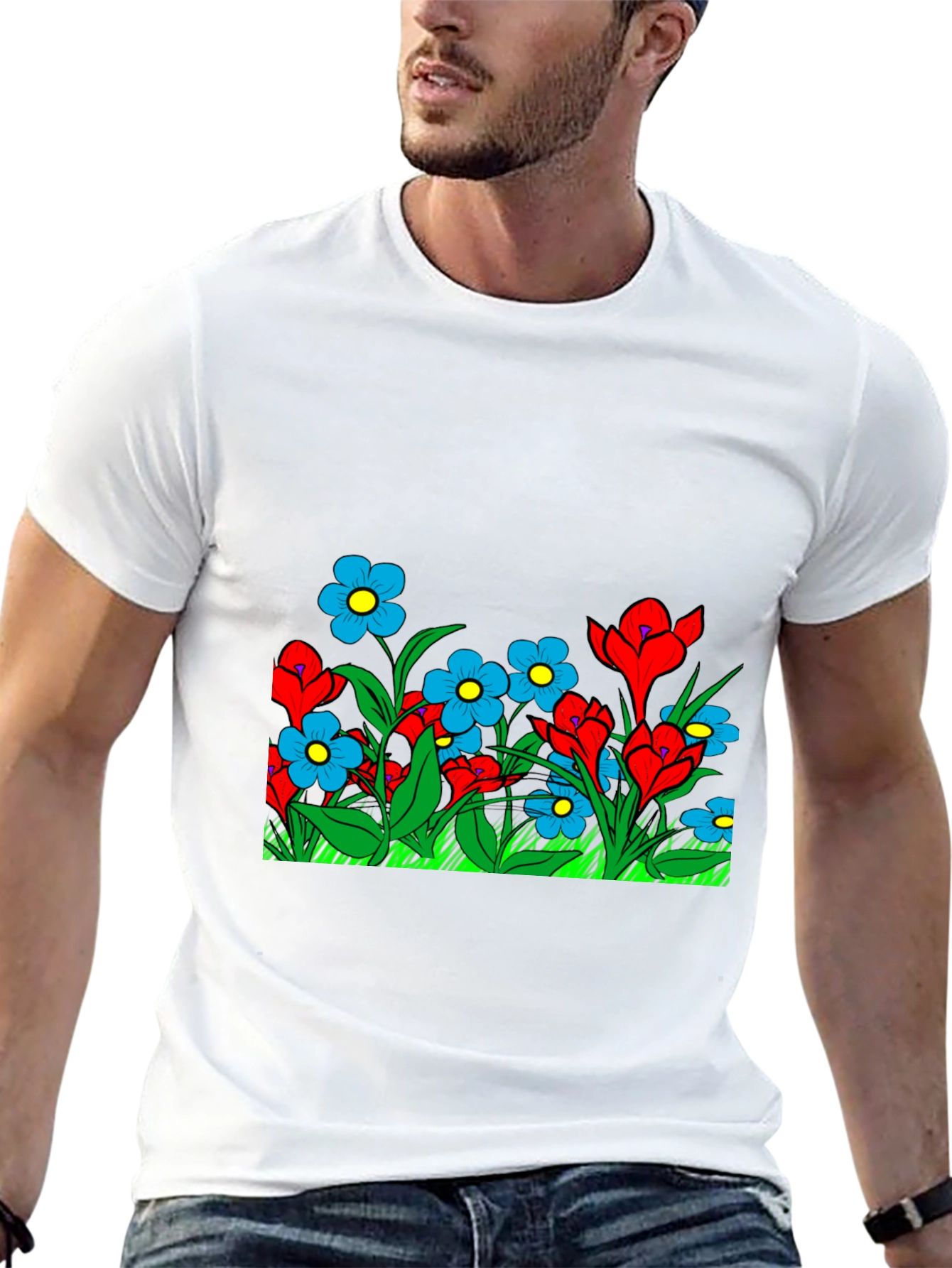 Black Floral Graphic Black T-Shirt view 13