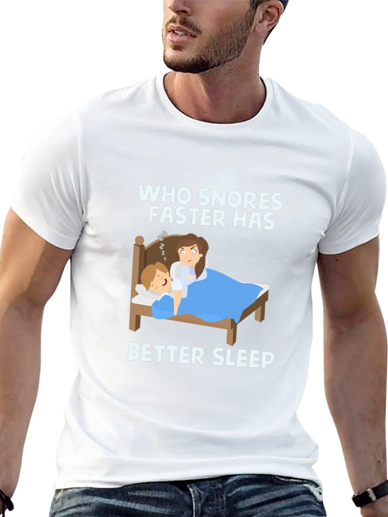 Black Funny Snoring T-Shirt - Better Sleep Design view 13