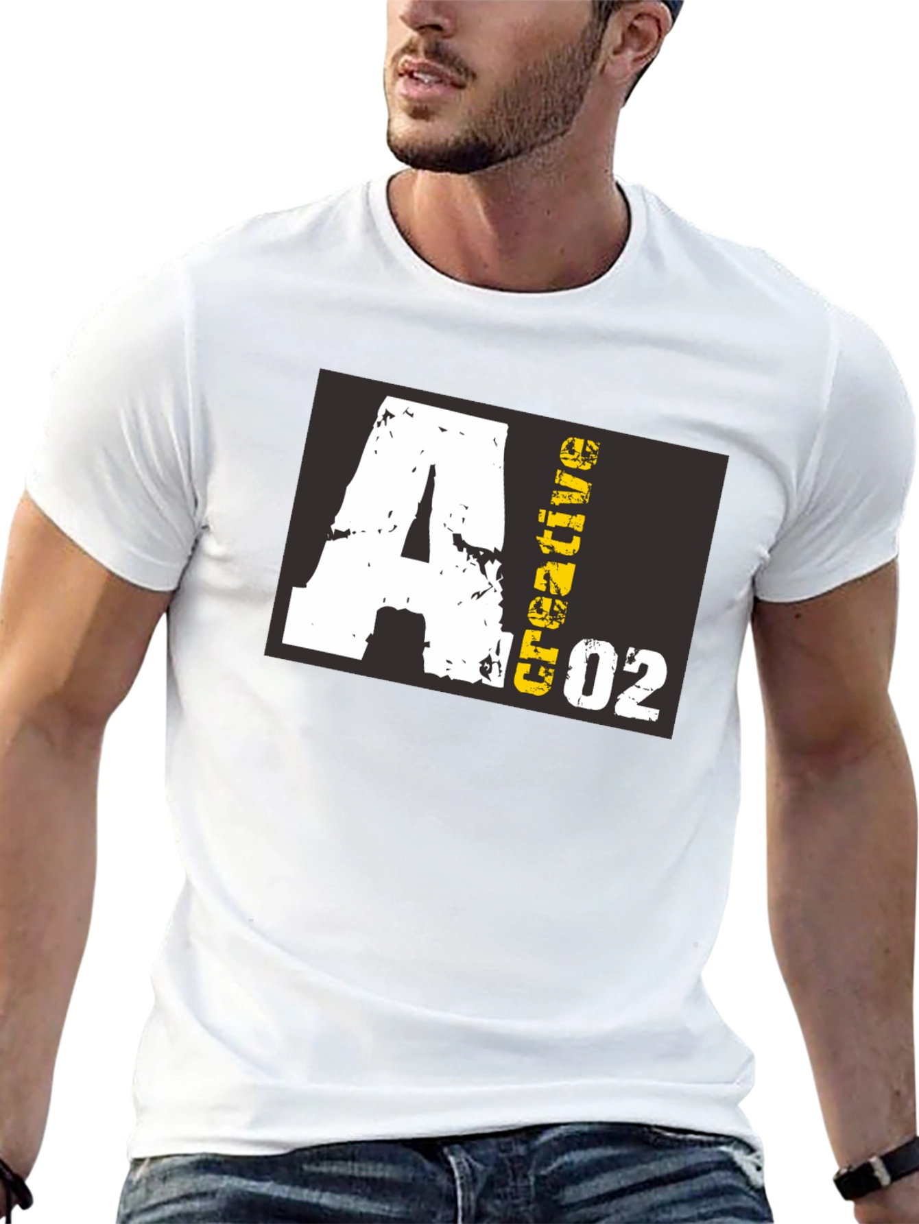 Black Creative Graphic Print Black T-Shirt view 13