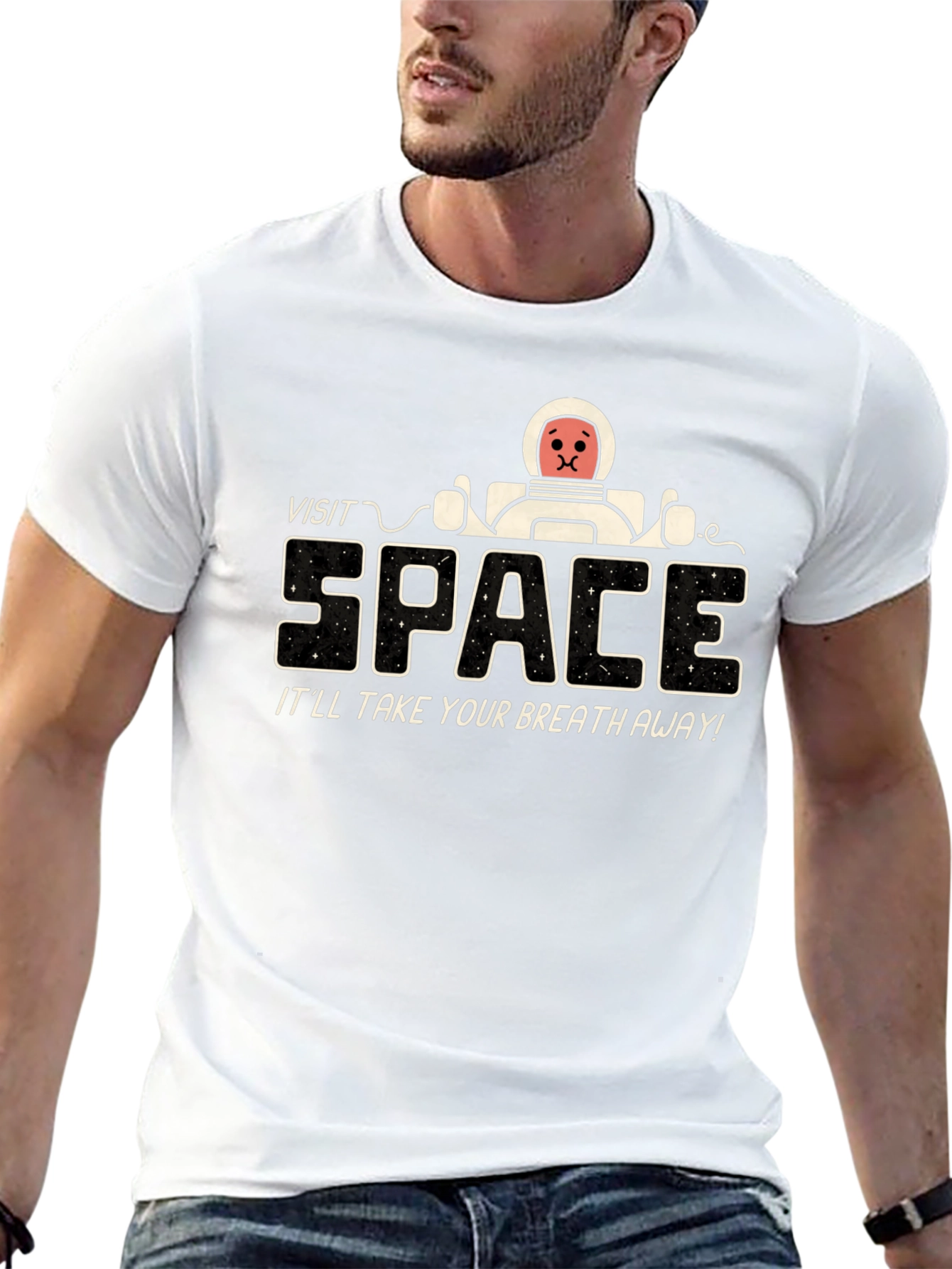 Black Visit Space T-Shirt - It'll Take Your Breath Away! view 13