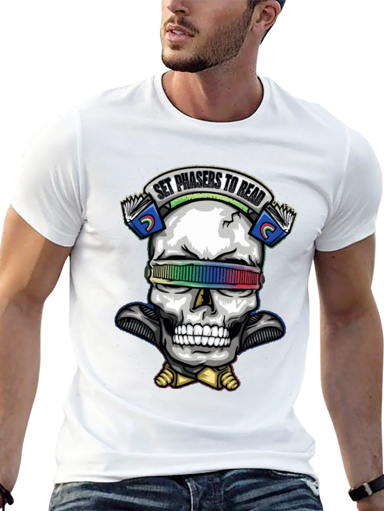 Black Set Phasers to Read T-Shirt view 13