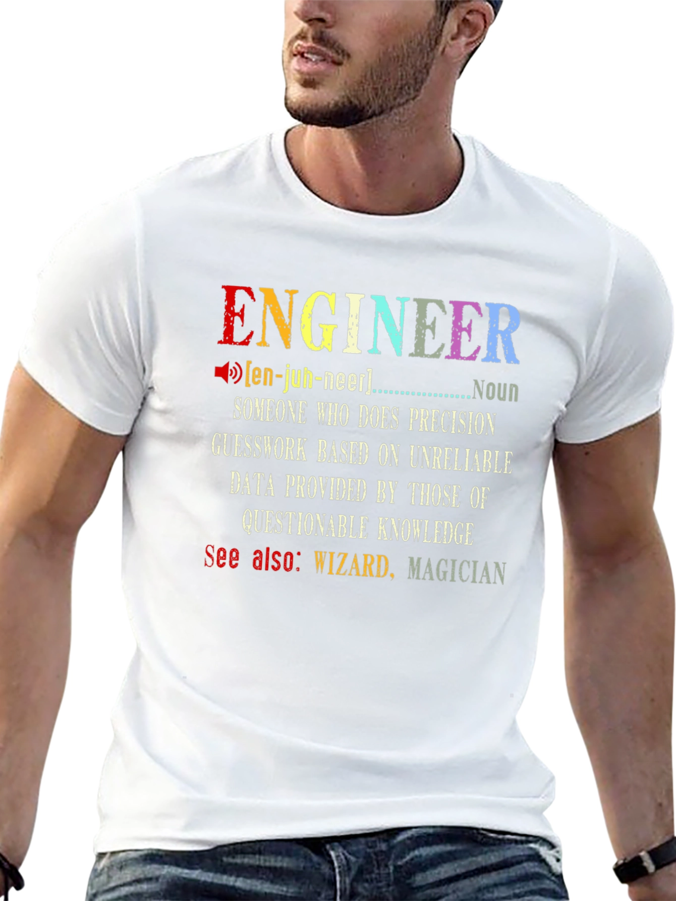 Black Engineer Definition Graphic T-Shirt view 13
